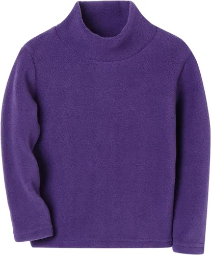 Vista 14 de Mud Kingdom Camisas de forro polar para niños con cuello alto, suaves, unisex Albaricoque