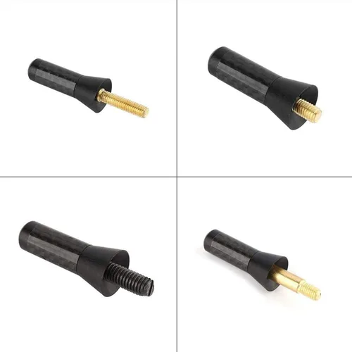 Vista 4 de Antena corta para coche, Antena aérea universal rechoncha de 3.5cm, Antena mini de coche de fibra de carbono con rosca de aleación de aluminio