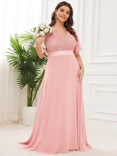 Vista 4 de Ever-Pretty 09890 Maxi vestido de fiesta de noche con cuello en V doble para mujer
