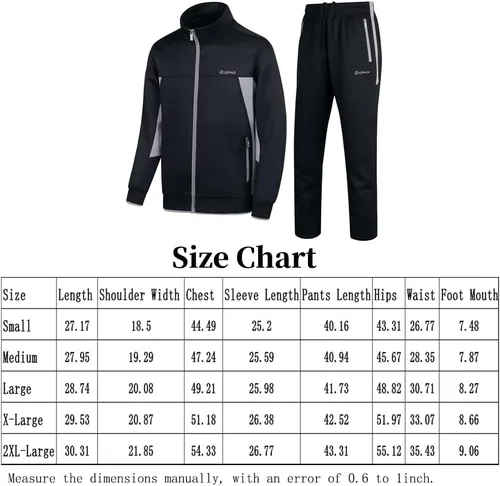 Vista 5 de Conjunto deportivo casual de manga larga para hombre, conjunto deportivo con cremallera completa, chaqueta deportiva y pantalones para correr