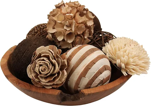 Vista 6 de Bolas decorativas para llenar cuencos beige orbes florales decoración del hogar (Cocoa Floral)