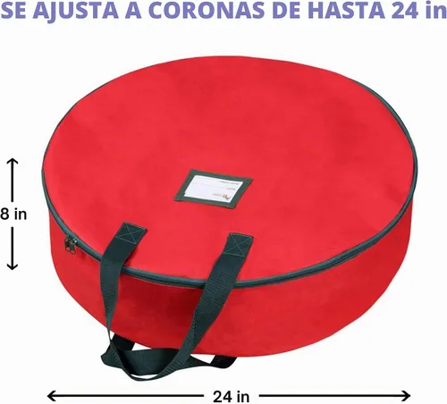 Vista 2 de Bolsa de almacenamiento de corona de Navidad con asas de 24 pulgadas