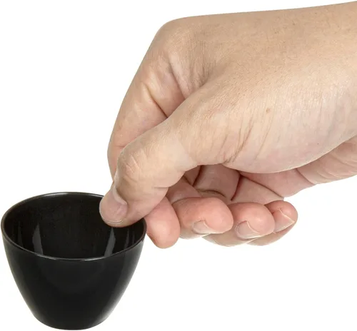 Vista 7 de Restaurantware - Mini cuencos de degustación de 2 onzas, 100 cuencos redondos- Desechables, resistentes, cuencos de postre de plástico negro