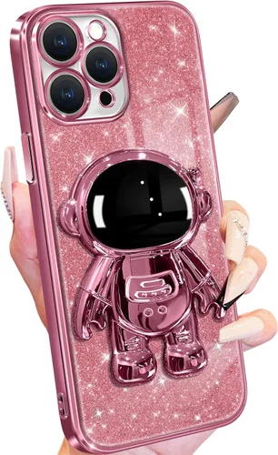 Vista 36 de Buleens Funda para iPhone 11 Pro Max Astronauta, Fundas Transparentes para iPhone 11 ProMax con Papel con Purpurina y Soporte de Astronauta, Mujeres