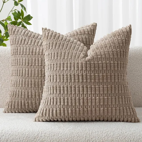 Vista 8 de MIULEE - Paquete de 2 fundas de cojín decorativas de corduroy, modernas y boho, suaves, con rayas, decoración del hogar, sofá, sala de estar, sillón