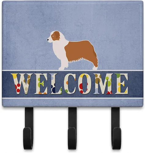 Vista 14 de Caroline's Treasures Afghan Hound - Gancho de pared de bienvenida, triple, multicolor Afghan Hound Welcome artwork on ceramic tile with three