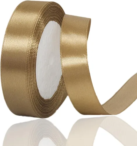 Vista 161 de Cinta beige de 1-1/2 pulgadas x 25 yardas, cinta de satén de tela de color sólido para envolver regalos, manualidades, ramos de novia, coronas