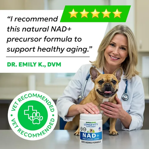 Vista 8 de BARK&SPARK NAD+ para perros - Fórmula avanzada de longevidad para un envejecimiento saludable Resveratrol, Quercetin & Nicotinamide - NMN