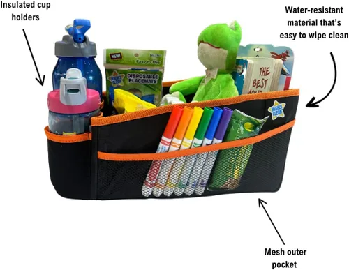 Vista 4 de Mighty Clean - Organizador de almacenamiento para automóvil, uso en el maletero o asiento delantero o trasero con 8 bolsillos laterales + 1 bolsa