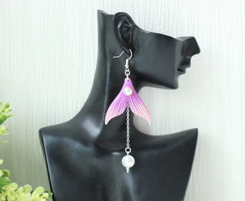 Vista 4 de Genshin Impact Earrings - Venti's Cecilia Flower & Kokomi Mermaid Earrings Ideal for Women Girls Daily Wear Anime Cosplay Jewelry Costume Props