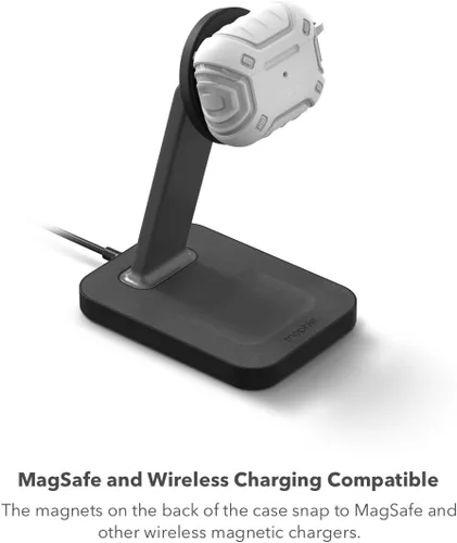Vista 4 de ZAGG Max Protection AirPods Pro - Funda ligera y duradera en color blanco, compatible con cargadores inalámbricos