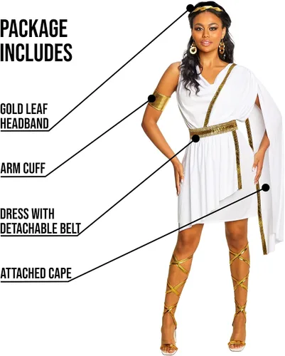 Vista 8 de Morph, Disfraz de Toga para mujer, disfraz griego, disfraces de Halloween