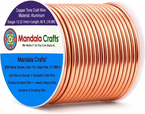 Vista 170 de Mandala Crafts - Alambre de aluminio anodizado de calibre 22 para hacer joyas - 137.2 m de alambre flexible surtido y coloreado - Doble para bonsái
