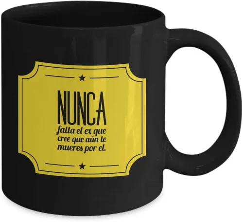 Vista 2 de Taza de Café Nunca Vaso, taza de café divertidas, tazas personalizadas, taza de café inspiradoras, taza con mensajes positivos.