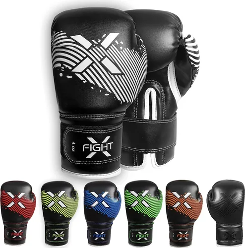 Vista 8 de Guantes de boxeo para niños de 3 a 8 años, 4 6 onzas, entrenamiento MMA, niños, niñas, guantes de kickboxing para entrenamiento, saco de boxeo, Muay