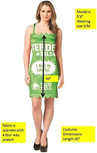 Vista 2 de Vestido de salsa picante, disfraz verde, tallas S-XL