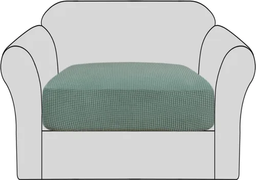 Vista 26 de H.VERSAILTEX - Fundas elásticas para cojín de sofá individual, fundas de asiento para silla de sofá, protector de cojín con tejido jacquard de sarga