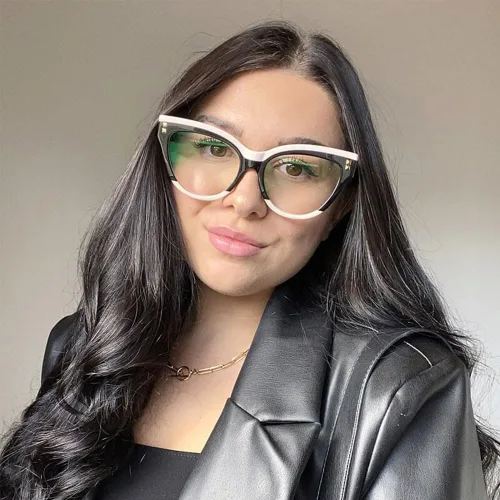Vista 9 de Zeelool Gafas de ojo de gato con estilo para las mujeres Gafas elegantes Cascata ZOA01858