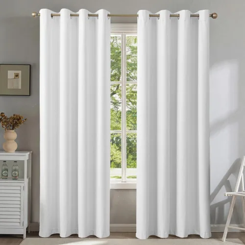 Vista 15 de Cortinas de lino libres de PFAS en negro de 63 pulgadas de largo, juego de 2 paneles, 100% cortinas opacas largas para dormitorio, sala de estar