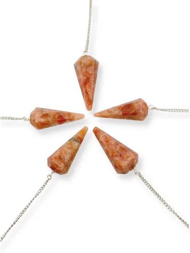 Vista 30 de WholesaleGemShop Péndulo facetado de cristal de piedras preciosas naturales