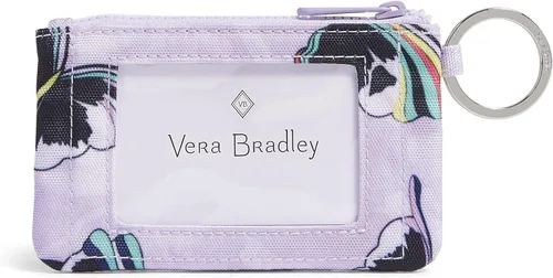 Vista 2 de Vera Bradley Cartera reciclada Lighten Up Reactive Zip Id para mujer, lavanda (Lavender Butterflies)