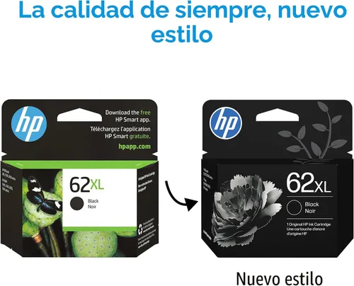 Vista 2 de Cartucho de tinta original HP 62 X L Negro, para papel (C2P05AN)