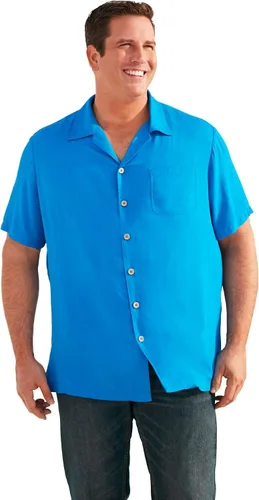 Vista 3 de KingSize KS Island - Camisa de manga corta de rayón sólido para hombre