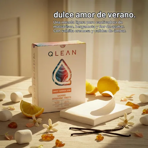 Vista 3 de QLEAN Hojas de detergente para ropa Sweet Summer (10 cargas) – Paquete de viaje tiras de lavandería biodegradables a base de plantas, aptas