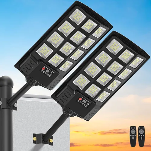Vista 10 de Farolas solares impermeables para exteriores, 6500K 320°, gran angular, luz solar de estacionamiento 5730LED con sensor de movimiento y control
