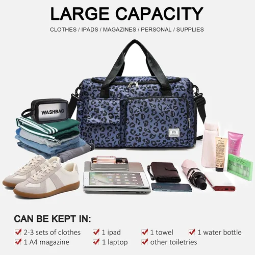 Vista 98 de Pequeña bolsa de gimnasio para mujer, bolsa de viaje con compartimento para zapatos