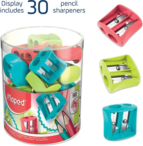 Vista 5 de Maped Vivo - Sacapuntas de 2 agujeros, paquete de 30 unidades, colores surtidos (062511)