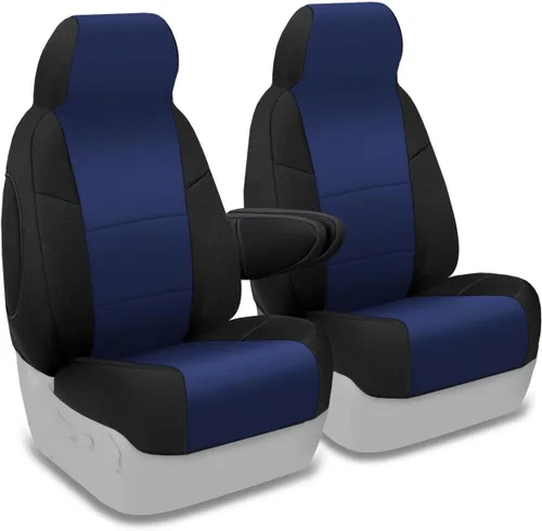 Vista 20 de Coverking Funda para asientos delanteros con ajuste personalizado, 50/50, estilo Neosupreme (gris con bordes negros), para modelos selectos de Ford