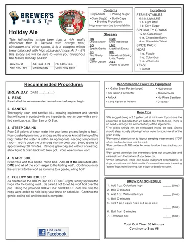 Vista 3 de Brewer's Best Kit de ingredientes de cerveza-Holiday Ale