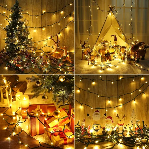 Vista 4 de Brizled - 100 luces LED para árbol de Navidad de 33 pies, solo encendido constante, 5mm de ángulo amplio, luces de 120 V con certificación UL