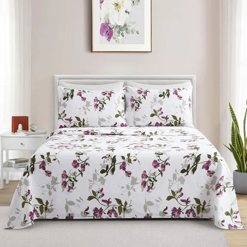 Vista 4 de Marina Decoration Ropa de cama ultra suave y sedosa con bolsillo profundo, rayón derivado de bambú para todas las estaciones, juego de sábanas de 6
