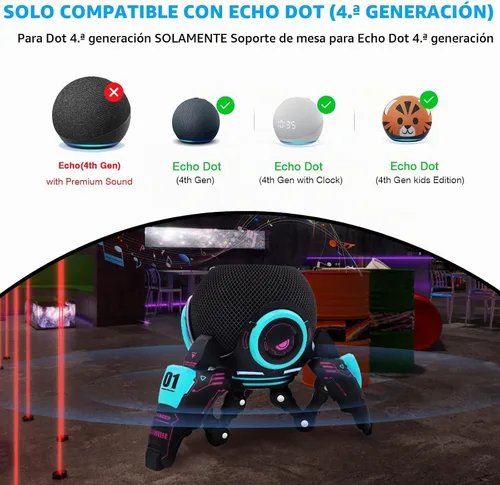 Vista 2 de Soporte para Echo Dot, soporte de mesa decorativo para Echo Dot (4.ª y 5.ª generaciones) o HomePod Mini, el soporte se puede ajustar arbitrariamente