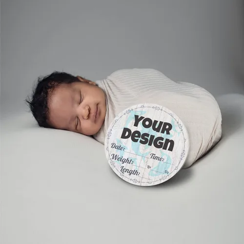 Vista 5 de Letrero de anuncio para bebé recién nacido, regalo personalizado para ducha, estadísticas de nacimiento, accesorios para fotos de hospital