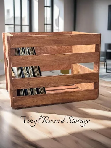 Vista 2 de Darla'Studio 66 Soporte para discos de vinilo Caja de madera