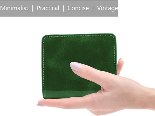 Vista 6 de Itslife - Cartera de cuero para mujer con bloqueo RFID, compacta, plegable, con ventana para identificación, Pequeña, Classic