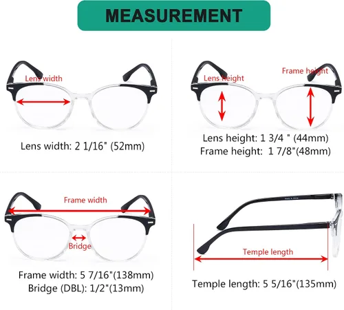 Vista 3 de Eyekepper Elegantes lentes de lectura de gran tamaño para mujer, paquete de 4 lectores redondos grandes para mujer +0.50