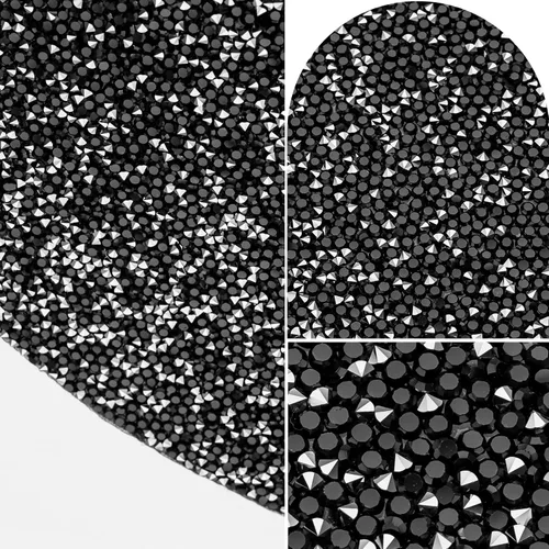 Vista 3 de Mantel individual negro de pedrería con diamantes triturados brillantes redondos lavables con purpurina para otoño, Halloween, boda, Navidad