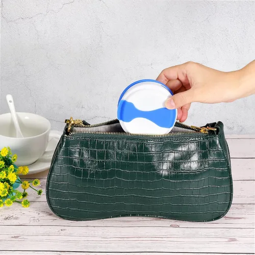 Vista 6 de PATIKIL Taza de viaje plegable, paquete de 4 vasos de agua plegables de viaje de 5.7 fl oz, taza de silicona portátil para acampar senderismo al Azul