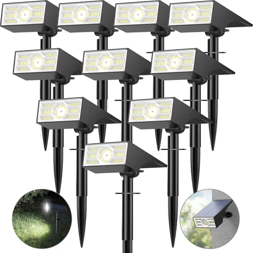 Vista 9 de 2 reflectores solares para exteriores, 56 luces LED para exteriores para el jardín, impermeables IP68, 2 paquetes, 4 modos de iluminación