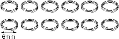 Vista 2 de 200 piezas de anillos divididos de metal de 0.236 in chapado en níquel pequeño llavero parte de anillo para manualidades de adorno, plata