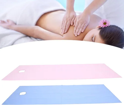 Vista 7 de Sábana de salón de belleza, cubierta impermeable para cama de masaje a prueba de aceite, sábana de mesa de masaje profesional con orificio