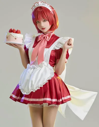 Vista 2 de miccostumes Disfraz de sirvienta Meow Meow para mujer disfraz de anime para cosplay con tocado
