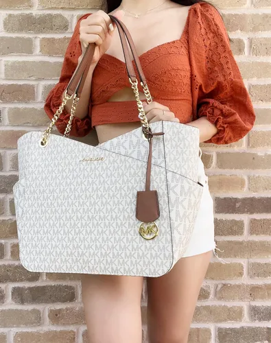 Vista 5 de Michael Kors JST - Bolso de hombro con cadena grande JST Continental firma marrón