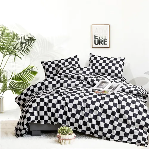 Vista 38 de Luxlovery Juego de edredón con diseño marmoleado blanco y negro, edredón moderno y acogedor, diseño abstracto, para hombres, adolescentes y niños