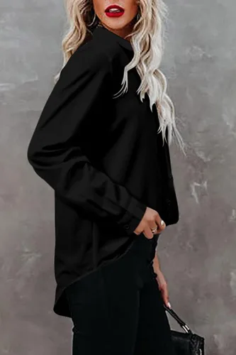 Vista 4 de Magritta - Camisas para mujer, modernas, de estilo casual, ajuste holgado, manga larga, con botones, ligeras, con cuello