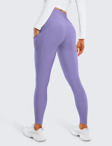 Vista 2 de CRZ YOGA Leggings con Forro Polar con Bolsillos 28'' - Térmicos Casuales de Descanso Entrenamiento para Mujeres Yoga Pantalones de Longitud Completa